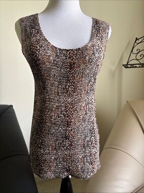 NICOLA Brown and Black Animal Print Sleeveless Top
